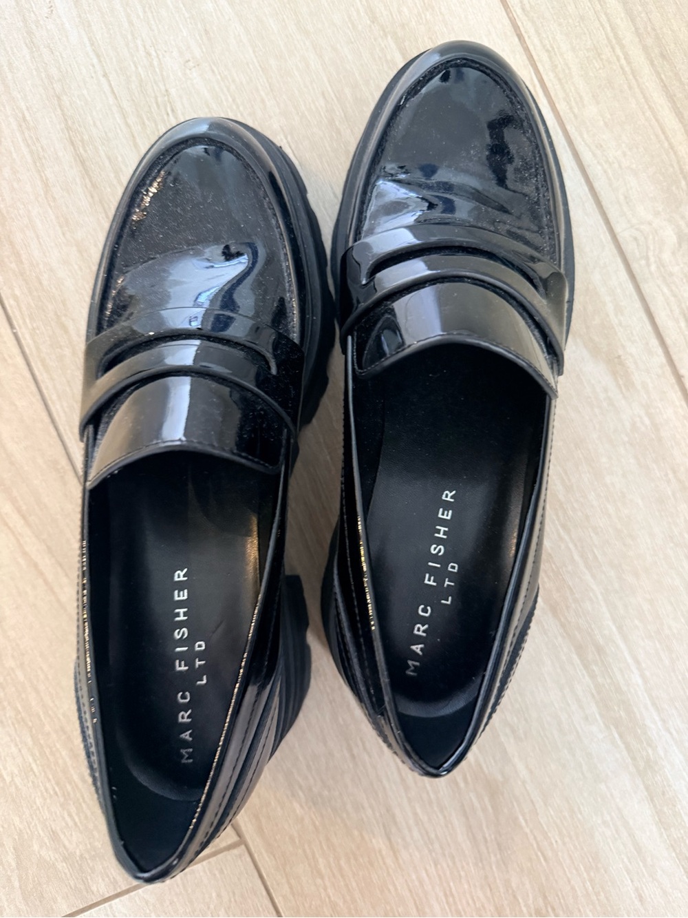 Marc Fisher Black Patent Leather Loafers